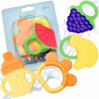 Colorful Funny 100% BPA Free soft Silicone Teether toys