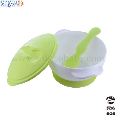 BPA Free Baby Plastic Suction Feeding Bowl with Sucker